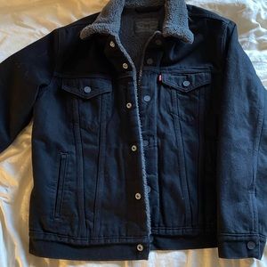 Men’s Levi Black Sherpa Denim Jacket